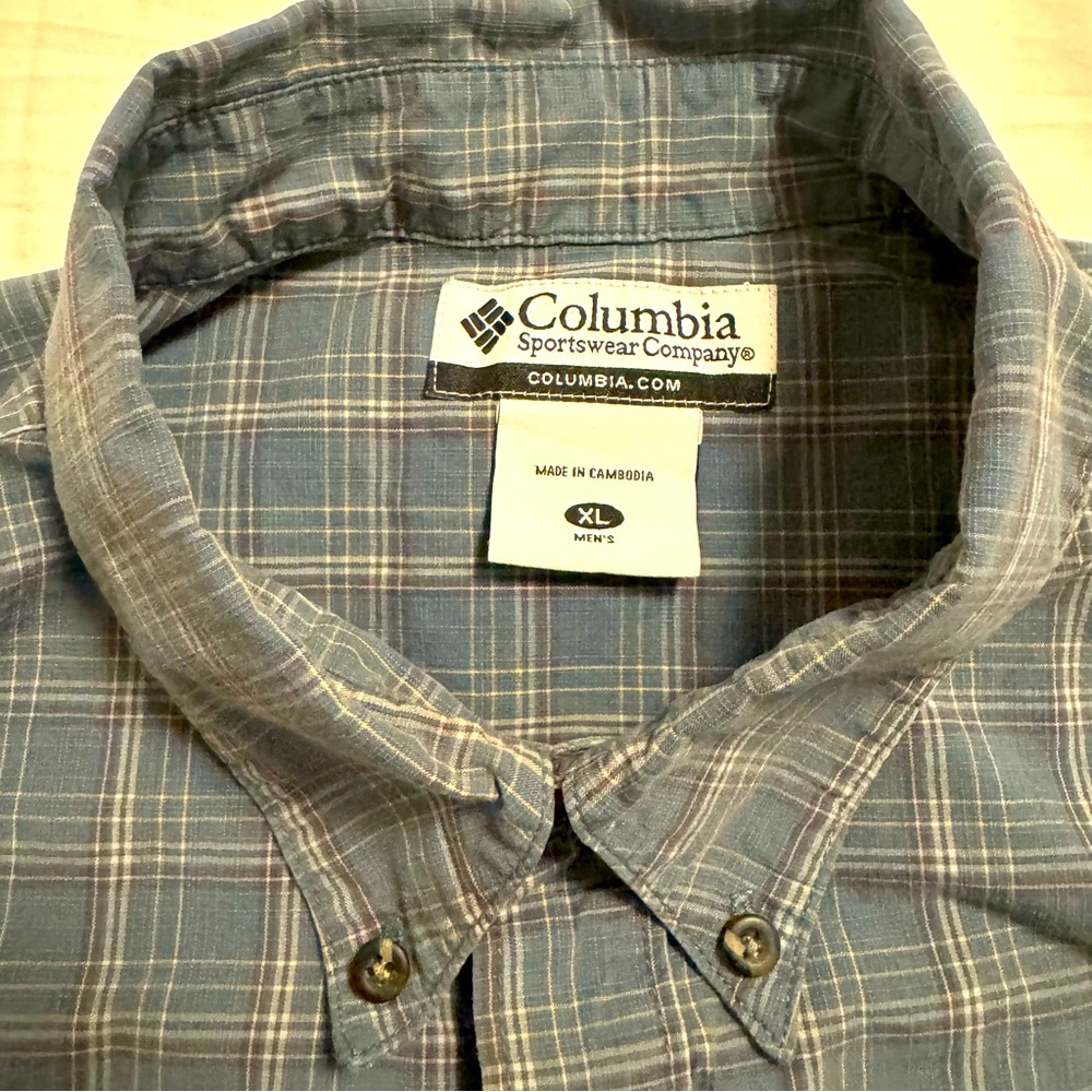Columbia Sportswear Men Plaid‎ Short Sleeve Button-Up Shirt  XL Urban Streetwear